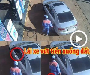 Nguyên hiệu trưởng nói gì về hành động thả tiền xuống đất khi đổ xăng?