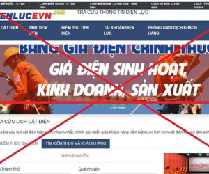 Xuất hiện website giả mạo Tập đoàn Điện lực Việt Nam