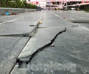 Vừa khánh thành, đá lát công viên ở Hải Phòng đã hư hỏng