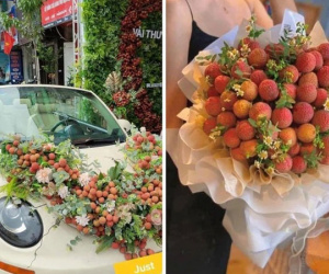 Thanh niên Bắc Giang chơi lớn không dùng hoa mà mua vải để trang trí xe cưới khiến dân mạng hết lời khen ngợi vì hành động nghĩa tình