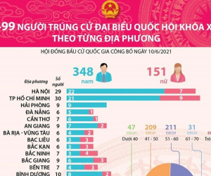 Infographic 499 đại biểu Quốc hội khóa XV theo từng địa phương