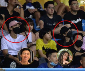 Loạt ảnh Văn Hậu đi xem bóng đá cùng Top 10 Hoa hậu Việt Nam, đeo khẩu trang kín mít và cố né paparazzi khác gì sao Hàn đâu