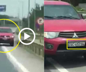 Ô tô chạy ngược chiều trên cao tốc, gây va quệt xong lại bỏ chạy tiếp