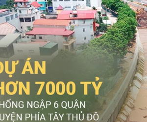 Đại dự án 7.000 tỷ đồng chống ngập cho 6 quận huyện phía Tây TP Hà Nội chậm tiến độ, ngập ngụa trong rác