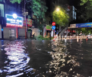 Sau cơn mưa lớn, nhiều cây cối đổ rạp, 'đặc sản ngập' lên ngôi khắp đường phố Hà Nội