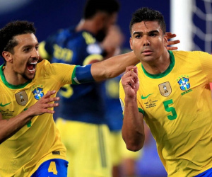 Casemiro ghi bàn phút bù giờ thứ 10 giúp Brazil thắng ngược Colombia