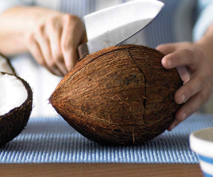 Bổ đôi quả dừa ra, cô gái 'sốc' không nói nên lời khi chứng kiến cảnh tượng bên trong: Quả là may mắn lắm mới được gặp!