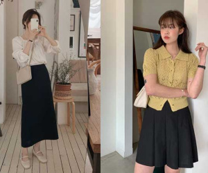 Sợ mặc chân váy đen bị già thì chị em hãy học gái Hàn 12 cách diện trẻ trung, thanh lịch