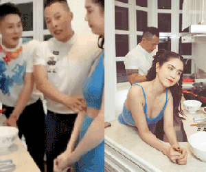Trên sóng livestream 15 nghìn người xem, Vũ Khắc Tiệp gây sốc vì 'bàn tay hư' vỗ mạnh vòng 3 của Ngọc Trinh
