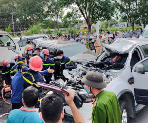 Vụ tai nạn liên hoàn giữa 9 ôtô khiến 1 người chết: Do tài xế xe bồn buồn ngủ?