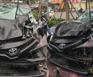 Rộ tin Toyota Camry 'chết đi sống lại' sau cú lộn nhào chiều mùng 5 Tết