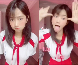 Lê Bống tiếp tục gặp biến khi mang khăn quàng đỏ, mặc quần ngắn 'nhảy nhót' trên TikTok
