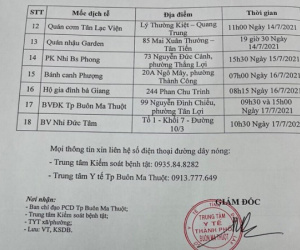 Đắk Lắk: Một người mắc Covid-19 chưa rõ nguồn lây, tới hàng loạt bệnh viện, ngân hàng, quán ăn
