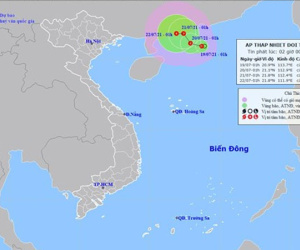Áp thấp nhiệt đới giật cấp 9 trên Biển Đông, Hà Nội mưa lớn
