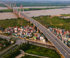 Ảnh: Toàn cảnh Hà Nội nhìn từ trên cao trong ngày giãn cách xã hội theo Chỉ thị 16