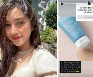 Kem chống nắng Huyền My đang dùng: Bôi xong da cực mịn đẹp, nhưng vẫn có điểm lăn tăn khiến cô muốn đổi