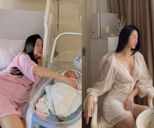 Sinh con được một tuần, hot girl Vũ Ngọc Châm nhanh chóng lấy lại vóc dáng thon gọn