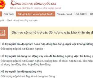 NÓNG: Người lao động có thể làm thủ tục nhận tiền hỗ trợ Covid-19 trên Cổng Dịch vụ công Quốc gia