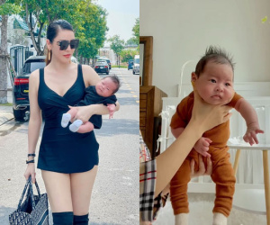Quế Vân cho quý tử ợ hơi với tư thế không giống ai, dự đoán ăn chửi nhưng phản ứng của cư dân mạng lại tích cực bất ngờ