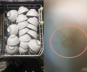 Dùng máy rửa bát một thời gian mà đáy bát ăn cơm, đựng canh bị sờn vàng, nguyên nhân do đâu?