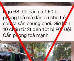 Quận Ba Đình nói gì về thông tin 'trẻ con ra sân chung chơi, 10 cháu bé F0 ở ngõ 68 Đội Cấn'