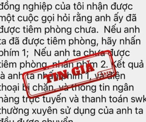 ‘Hỏi tiêm phòng chưa, nhấn phím 1’ là tin giả