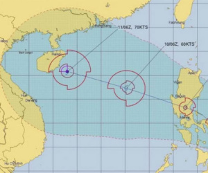 Bão Côn Sơn đang mạnh lên có thể đổ bộ vào miền Bắc