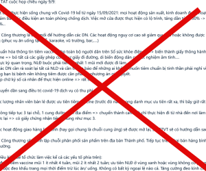 'Hà Nội sống chung với Covid-19 từ ngày 15/9' là tin giả