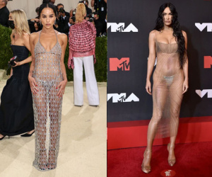 2 sự kiện và 2 chiếc váy hở 'loa đài': Đầm xuyên thấu của Megan Fox ở VMAs có bốc lửa như thiết kế lộ nội y ở Met Gala?