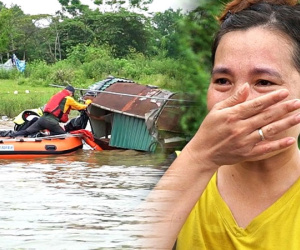 Xuồng hơi lướt sóng sông Hồng, chở hàng trăm suất quà đến từng căn nhà nổi