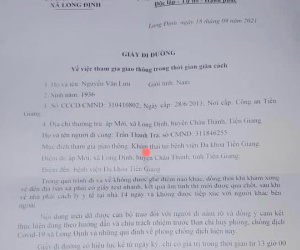 Tiền Giang: Cấp giấy đi đường cho 2 người đàn ông đi… khám thai