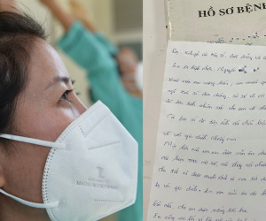Người phụ nữ F0 từng muốn 'cắn lưỡi tự tử', để lại bức thư tay tạ lỗi trước khi xuất viện, năn nỉ bác sĩ đừng giận mình