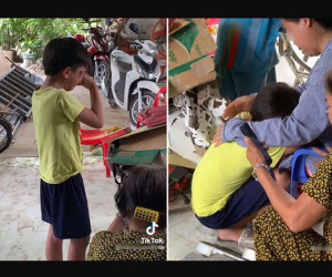 Nghe cuộc điện thoại cuối cùng từ ba, cậu bé lớp 6 khóc nghẹn không thành tiếng