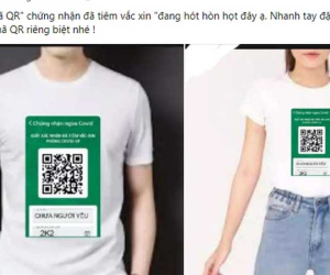Bùng nổ dịch vụ in ấn mã QR tiêm chủng lên áo, thẻ đeo, ốp điện thoại, giá rẻ bất ngờ