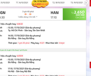 Chuyến bay TP HCM - Hà Nội hết vé đến 19/10, giá vé lên đến 7,6 triệu đồng