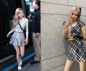 Chân váy dài đẹp là vậy nhưng Rosé thà để lộ đôi chân khẳng khiu, chứ chẳng mấy khi diện