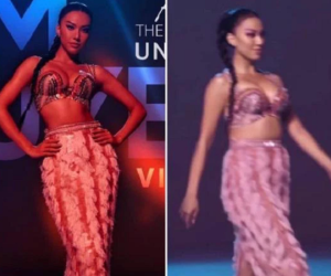 Á hậu Kim Duyên lộ eo ngấn mỡ, so với ảnh đã qua photoshop mà 'xỉu ngang'?