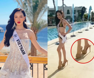 Đại diện Việt Nam mua bikini ở chợ, mang giày rộng thênh thang đi không vững thi áo tắm tại Miss Intercontinental 2021