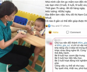 Xôn xao yêu cầu tìm giáo viên mầm non lương 12 triệu trông 3 trẻ kiêm giúp việc, dân tình: Đây là tuyển gia sư với osin chứ không phải cô giáo nhé!