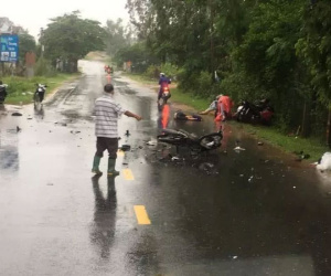 Ba xe máy phi vào nhau ở Quảng Nam, 3 người tử vong