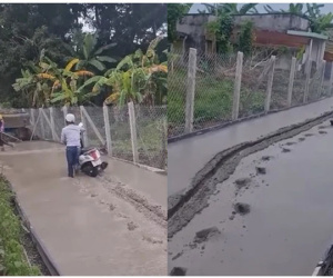 Thấy đường bê tông mới đổ vẫn cố dắt xe vào, người đàn ông khiến bao ánh mắt nhìn theo bất lực: Đúng là vừa hại mình vừa hại người!