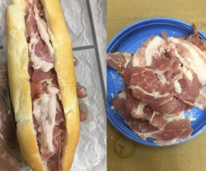 Dân mạng 'hú hồn' trước món bánh mì thịt sống của 1 quán ở Hà Nội, tranh cãi dữ dội xem có ăn được không?