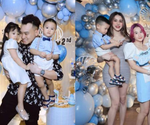 Giữa lùm xùm ly hôn, vợ chồng Diệp Lâm Anh cùng xuất hiện trong sinh nhật 2 con, gia đình chồng quyền lực cũng có mặt