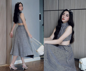 Vừa nhận chức mentor - Lương Thùy Linh sang chảnh với set đồ caro 'đỉnh của chóp'