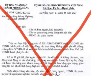 Thông tin 'dừng bán hàng ăn uống tại chỗ' ở Đà Nẵng là giả mạo
