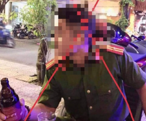 'Hot boy' Đà Nẵng mặc đồ 'giả' công an cấp tá, chụp ảnh tại quán bia để... sống ảo