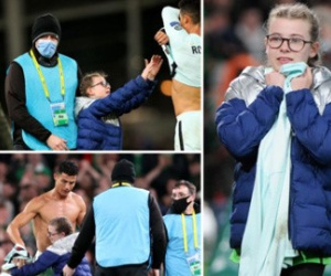 Ronaldo lịch sự tặng áo cho bé gái dù Bồ Đào Nha hòa thất vọng trước CH Ireland
