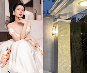 Lệ Quyên cuối cùng cũng chia sẻ hình ảnh chiếc cổng nhà '3,6 tỷ đồng cũng không đủ mua' trong căn biệt thự dát vàng