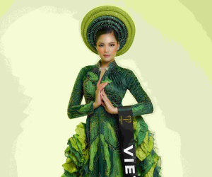 Trước giờ G chung kết Miss Earth 2021: Vân Anh khoe vẻ đẹp sắc sảo với Trang phục dân tộc cầu kỳ