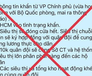 Thông tin 'TP.HCM trong tình trạng khẩn' là bịa đặt